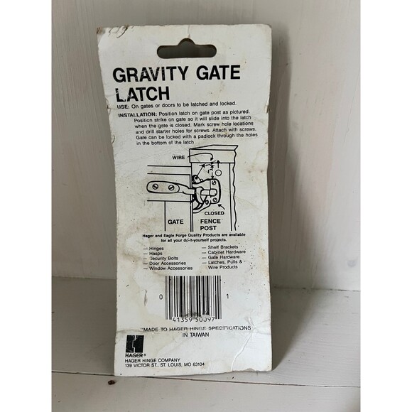 BNIB Eagle Hager Hinge Company Crome Self Locking Gravity Gate Latch CD6934 - Picture 2 of 2